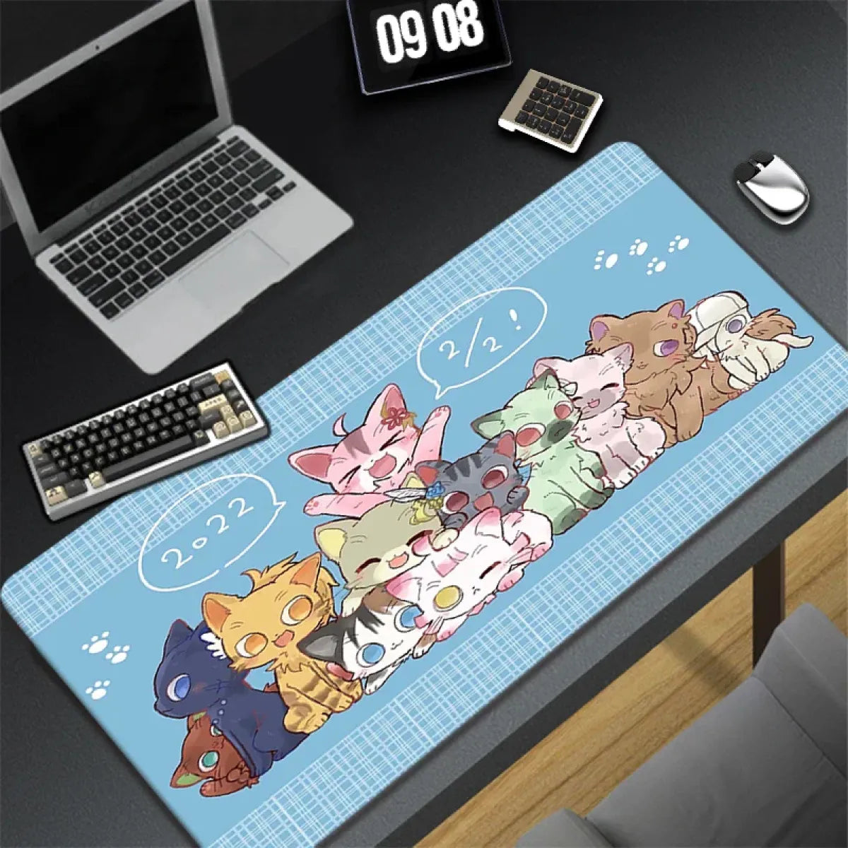 Kawaii Cat Constellation Desk Mat