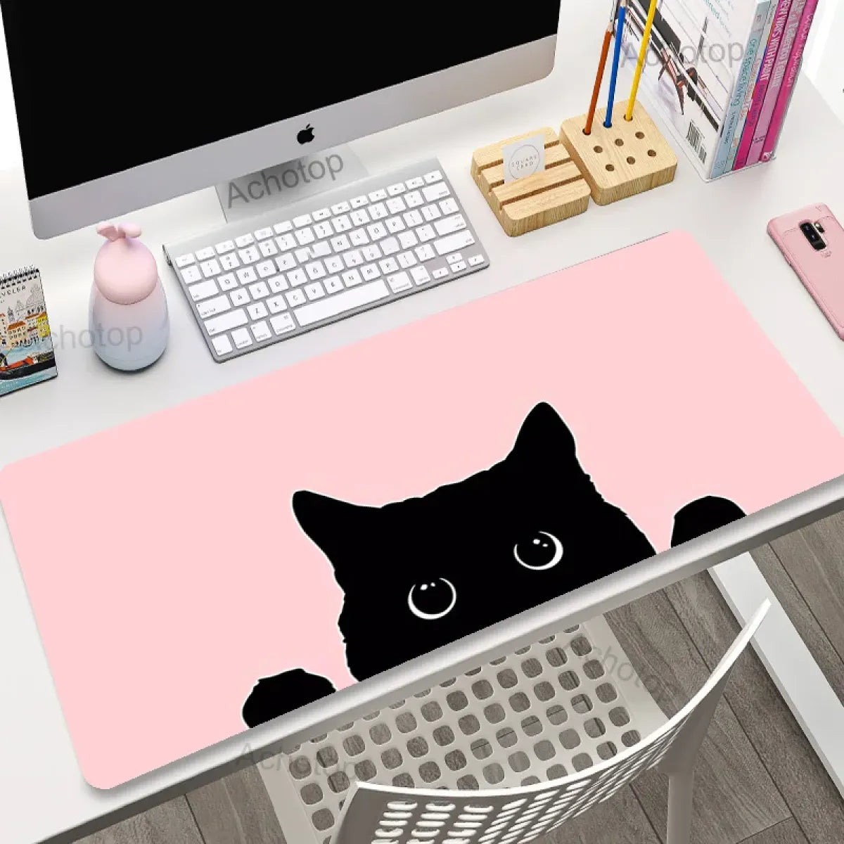 Kawaii Cat Constellation Desk Mat