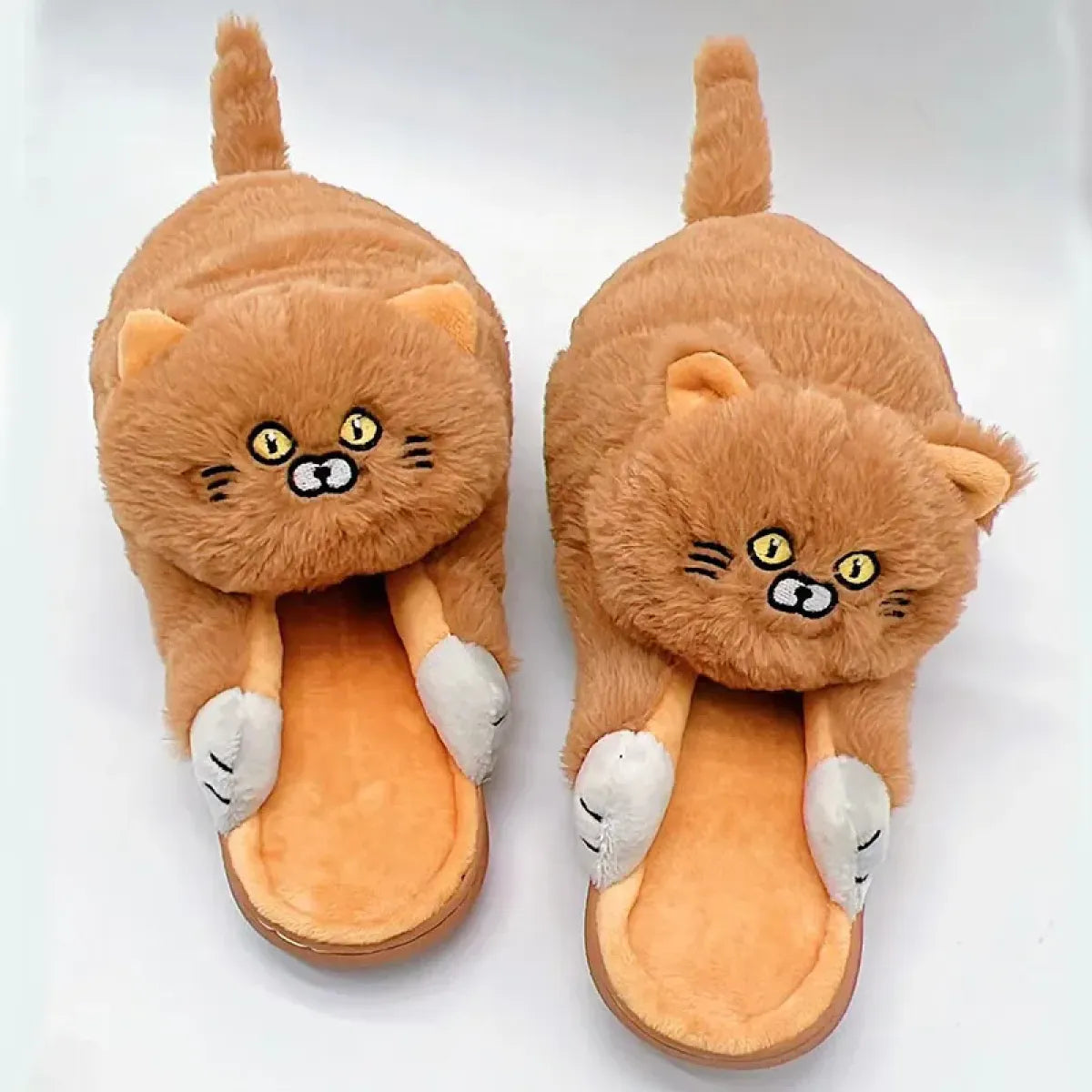 Kawaii Cat Winter Slippers for Women & Men