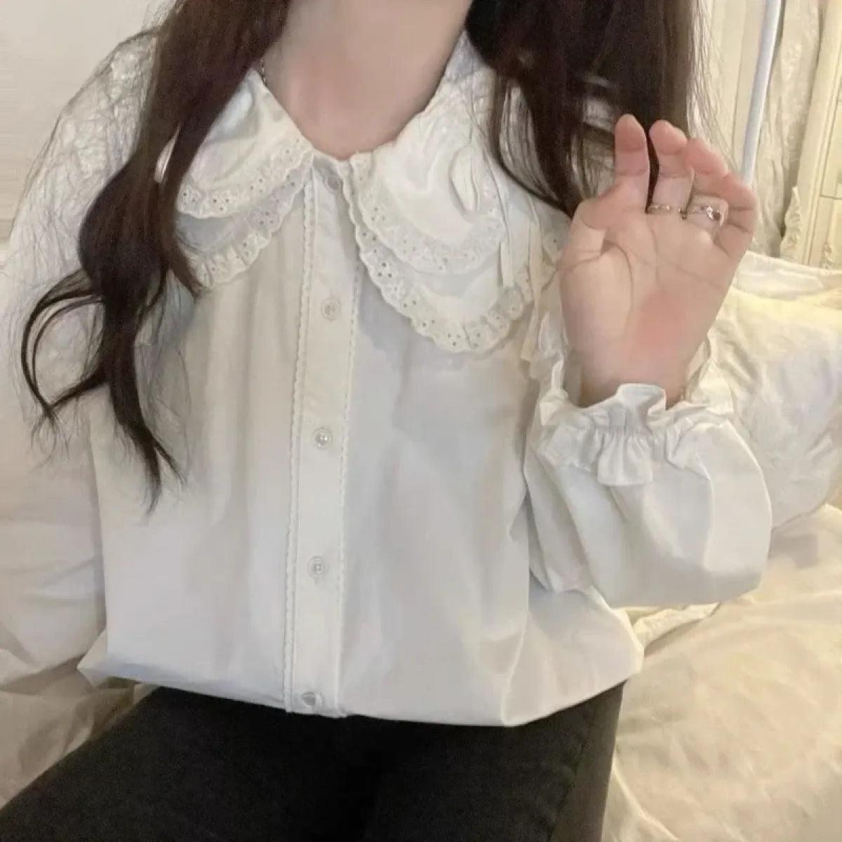 Kawaii Lolita Ruffle Knit Sweater Vest - Japanese Bow Cardigan