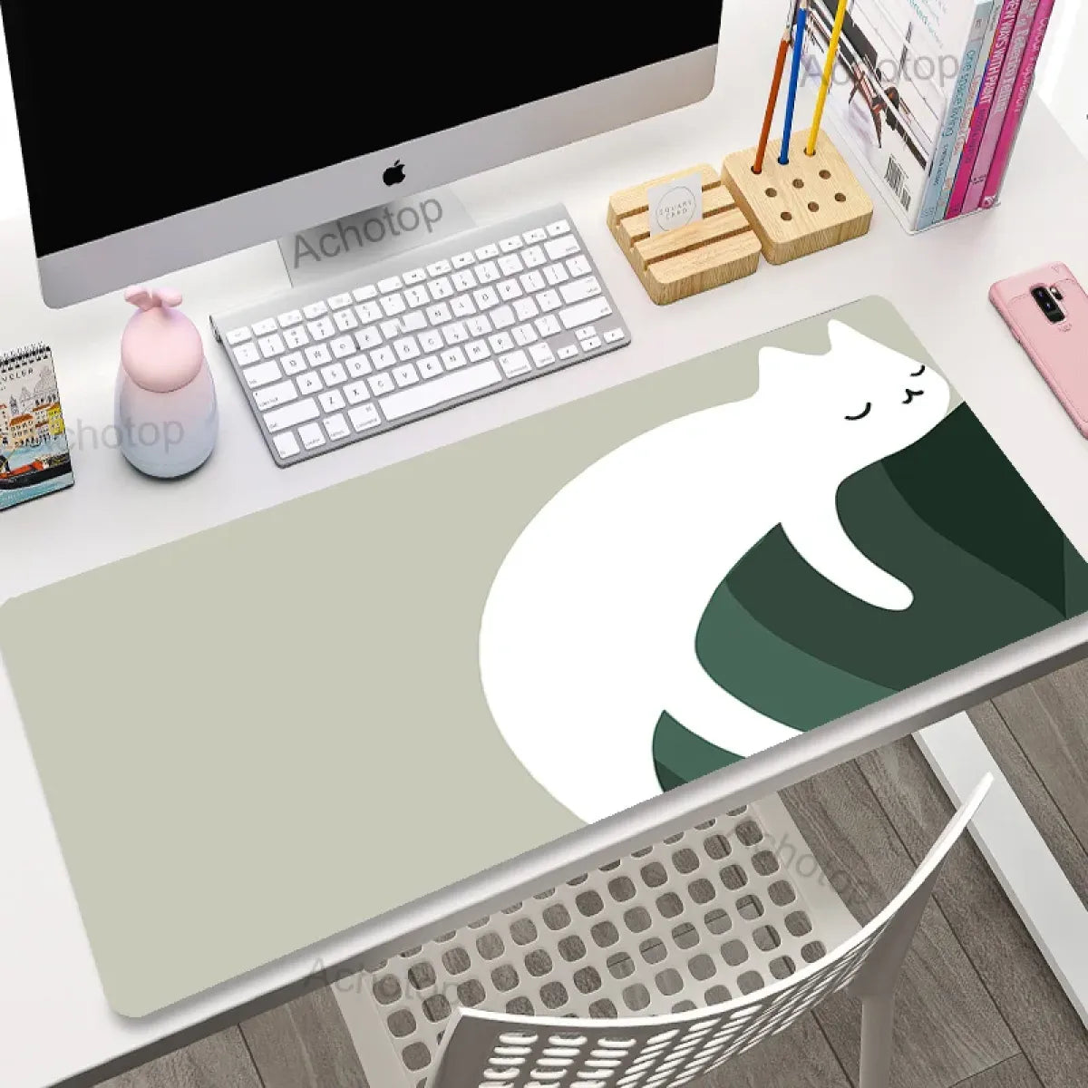 Kawaii Office Desk Mat - Adorned with Cute Cat Designs
