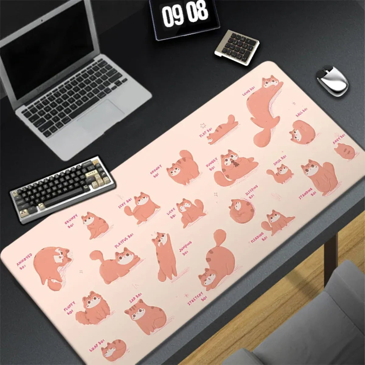 Kawaii Office Desk Mat - Adorned with Cute Cat Designs