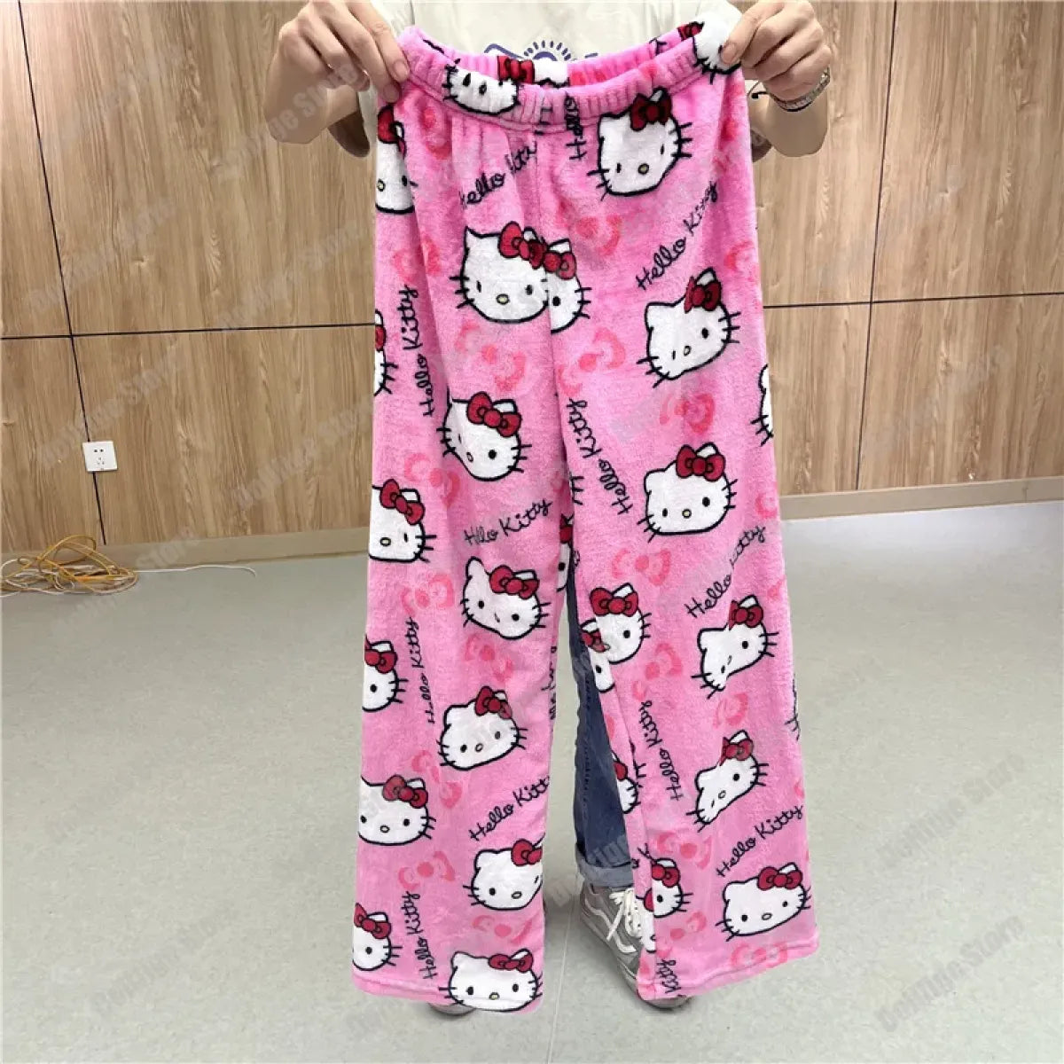 Cozy Kitty Flannel Pajamas - Cute Autumn Home Wear
