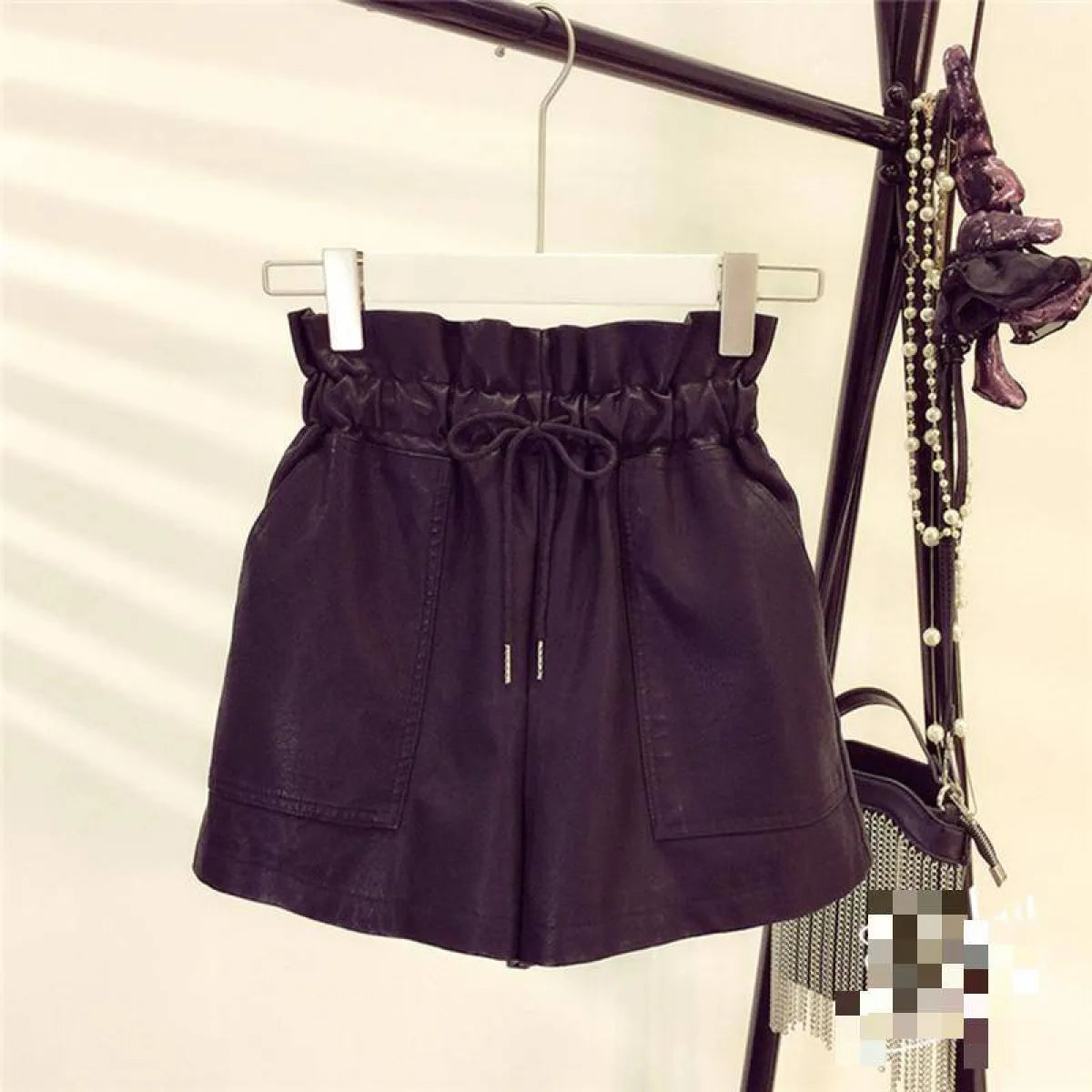 Korean Styled Leather Women's Shorts