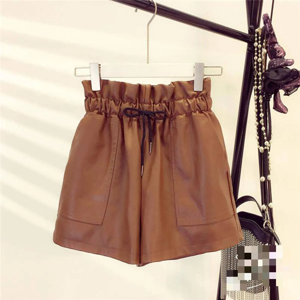 Korean Styled Leather Women's Shorts