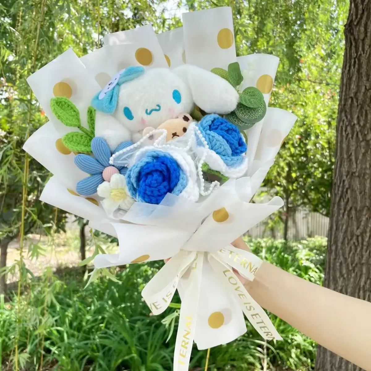 Kuromi Plush Flower Bouquet – Kawaii Handmade Gift for Valentine