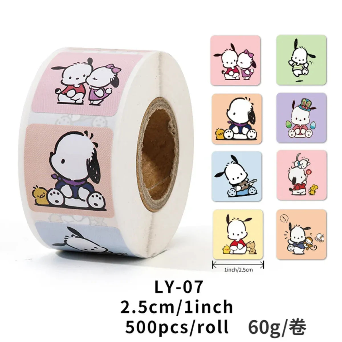 500PCS Cute Kuromi, Pochacco, My Melody Cartoon Stickers