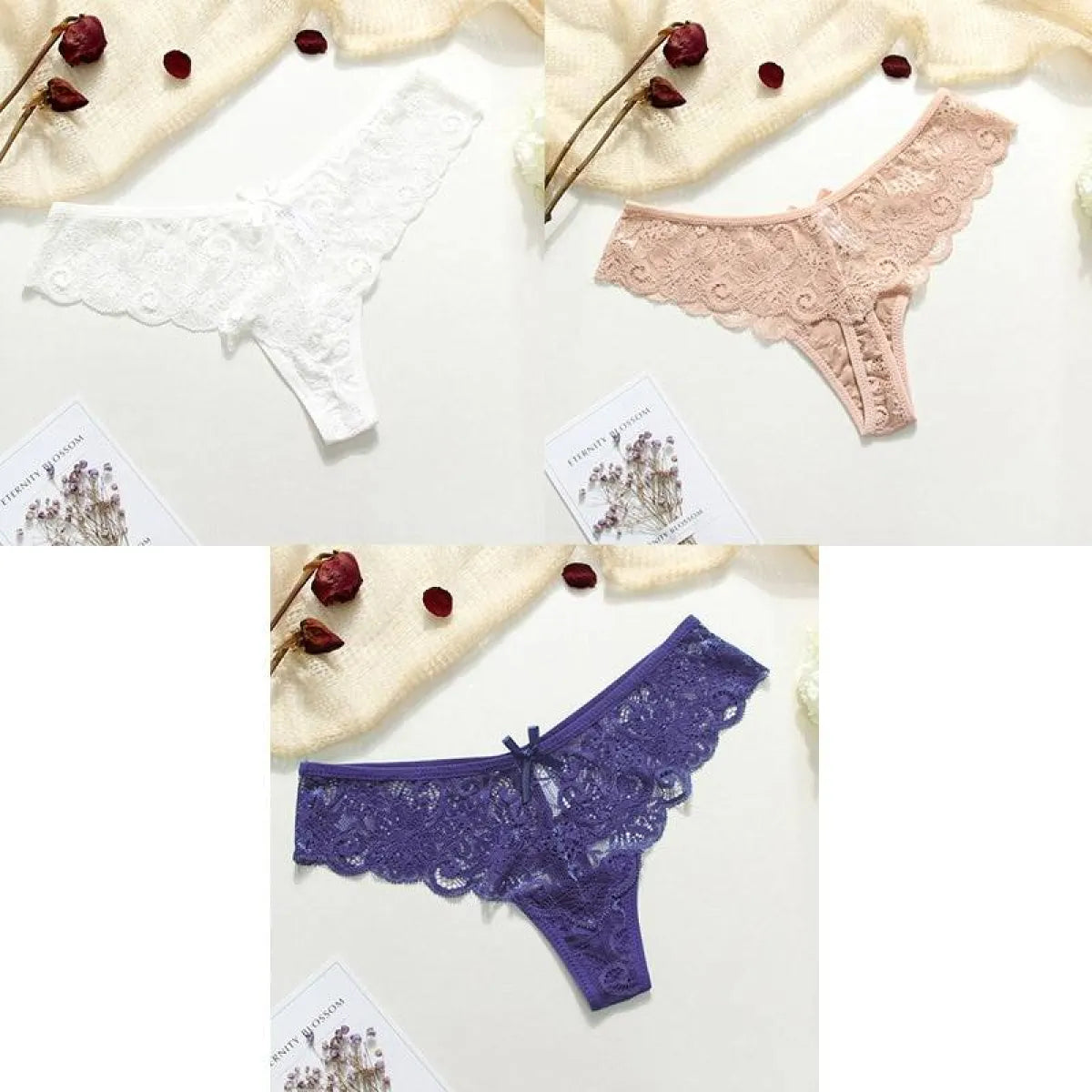 Lace Thongs - 3 Piece