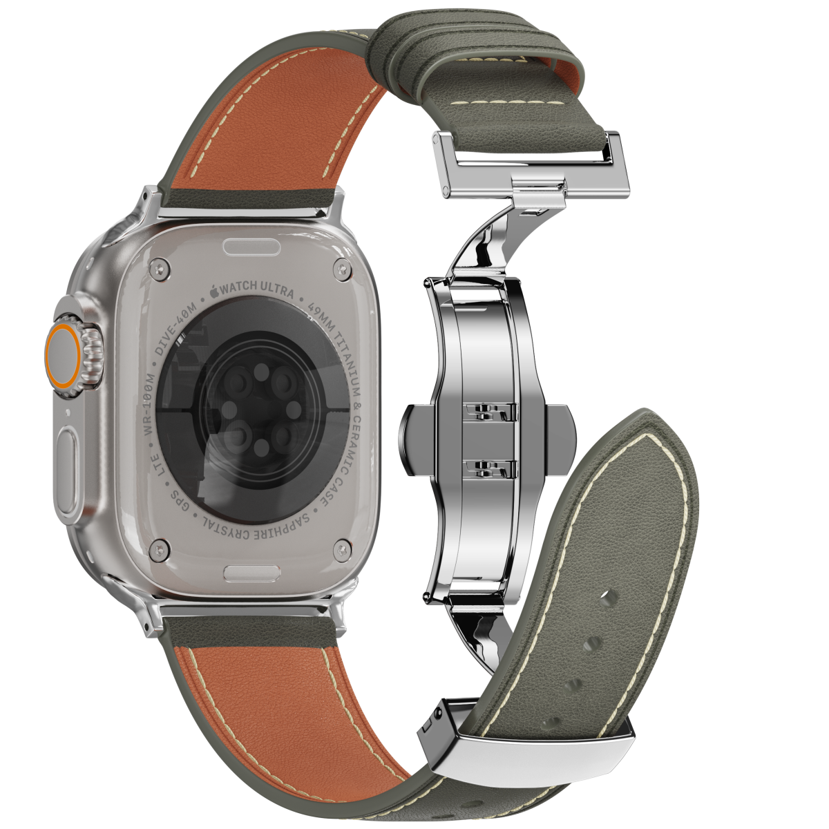 Affordable Genuine Leather Butterfly Buckle Band for Apple Watch