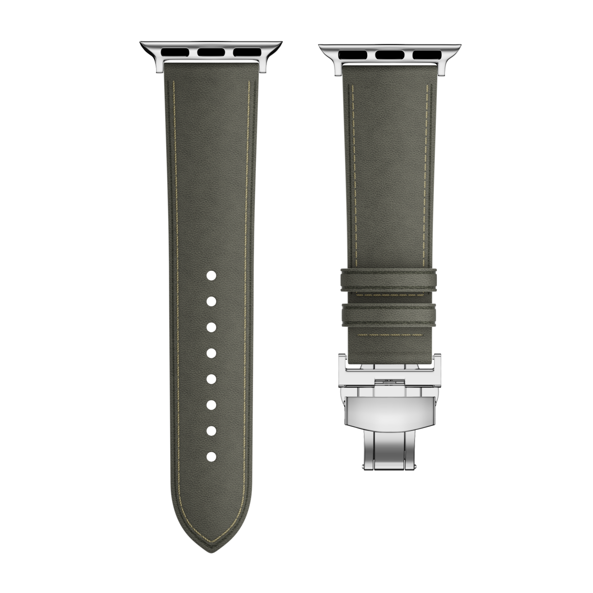 Affordable Genuine Leather Butterfly Buckle Band for Apple Watch