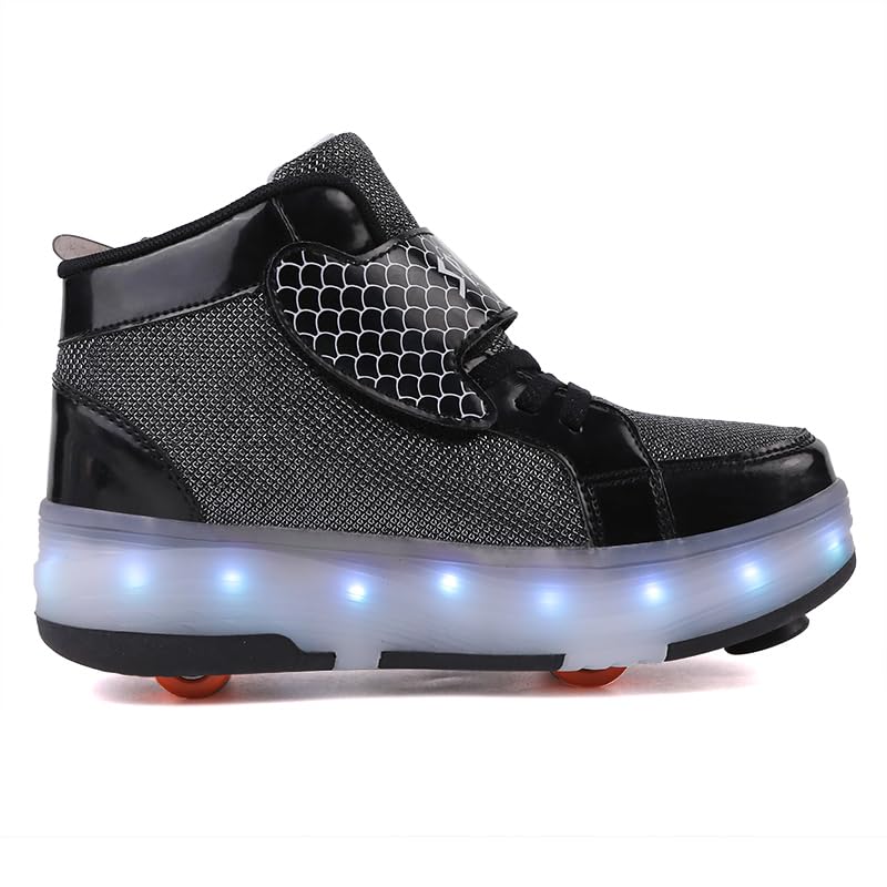 LED Roller Skate Shoes for Kids - Boys Girls Light Up Sneakers with Wheels Indoor/Outdoor Sliding Play
