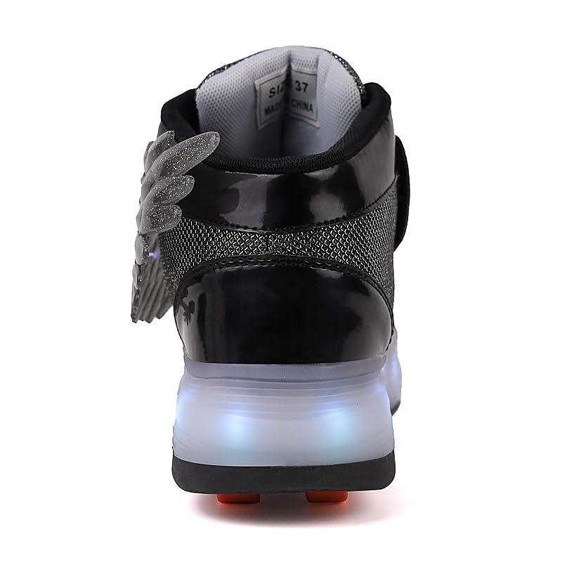 LED Roller Skate Shoes for Kids - Boys Girls Light Up Sneakers with Wheels Indoor/Outdoor Sliding Play