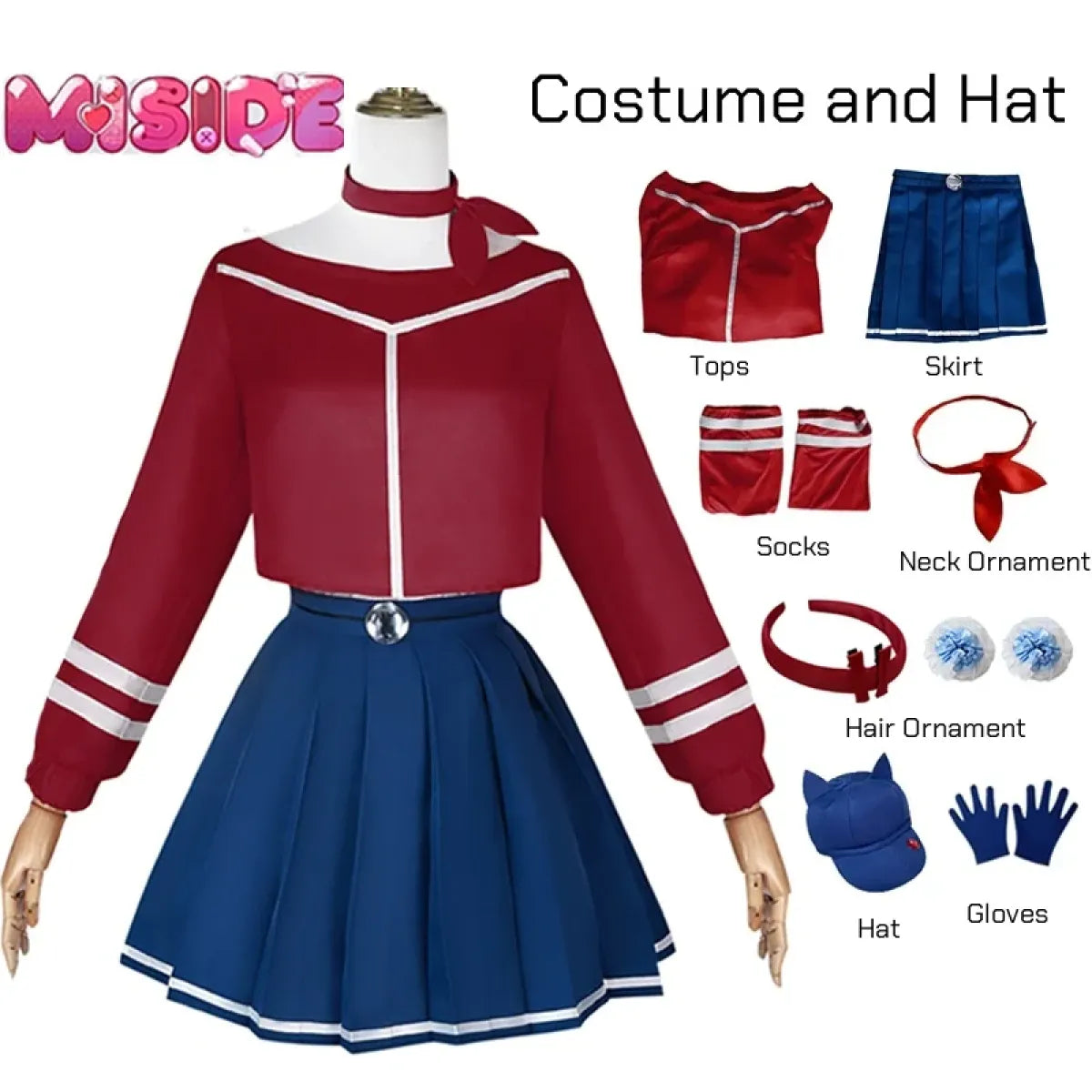 Mita Mira Cosplay School Uniform – MiSide Yandere JK Set for Girls & Women