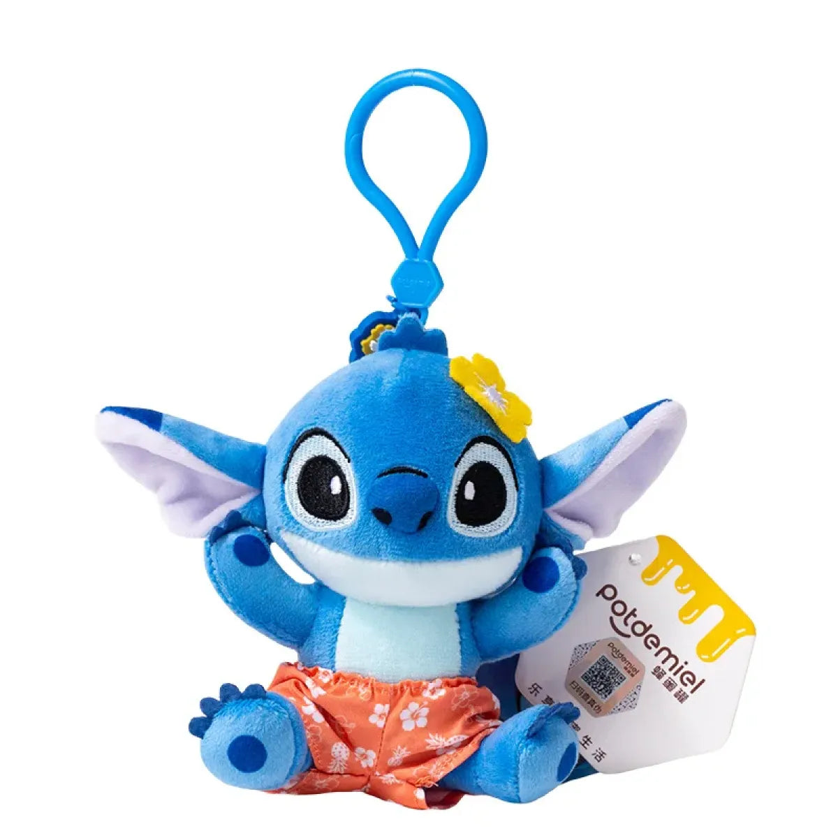 12cm Kawaii Stitch Plush Keychain – Blue & Purple Bag Charm Accessory