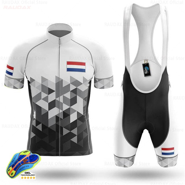 Netherlands Men's Cycling Jersey Bib Short Kit