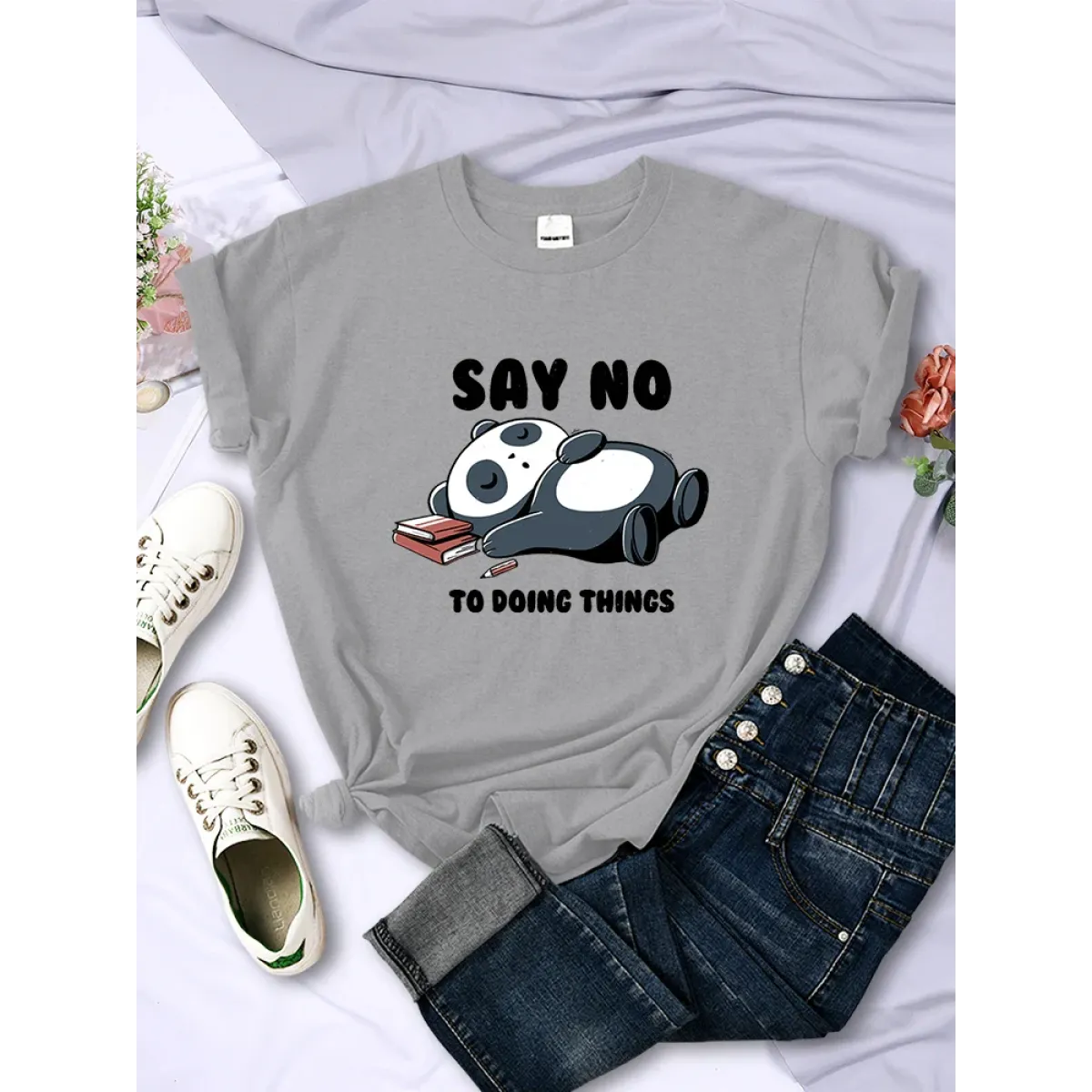 "Say No To Doing Thing" Sleeping Panda  T-Shirts