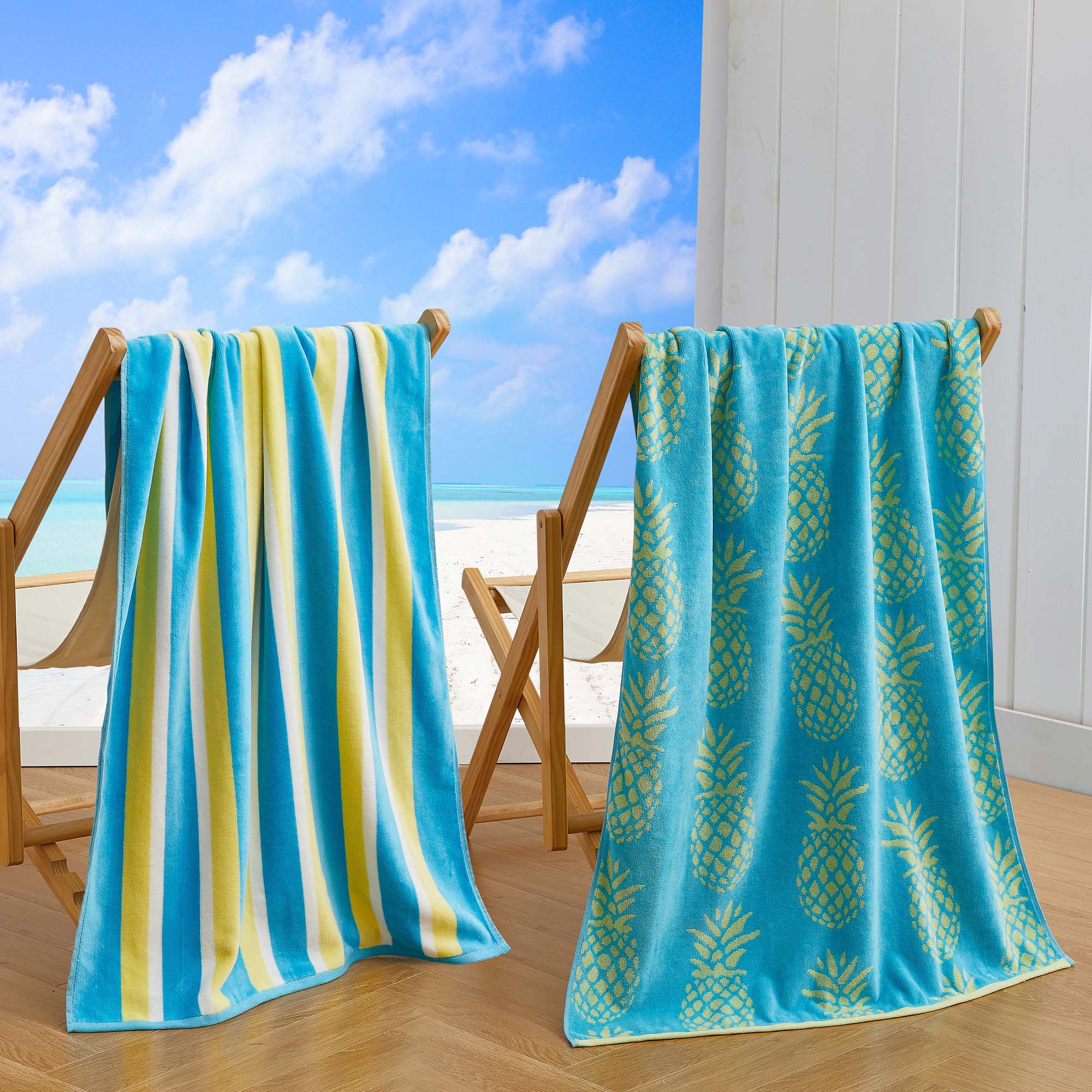 Cotton Velour Beach Towel - Maui Collection