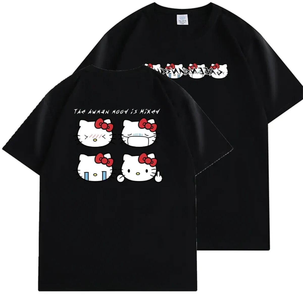 Kawaii Hello Kitty Harajuku Ullzang T Shirt Women Cute Anime Y2K Streetwear T-shirt Cartoon Fashion Summer Tshirt Female Girls